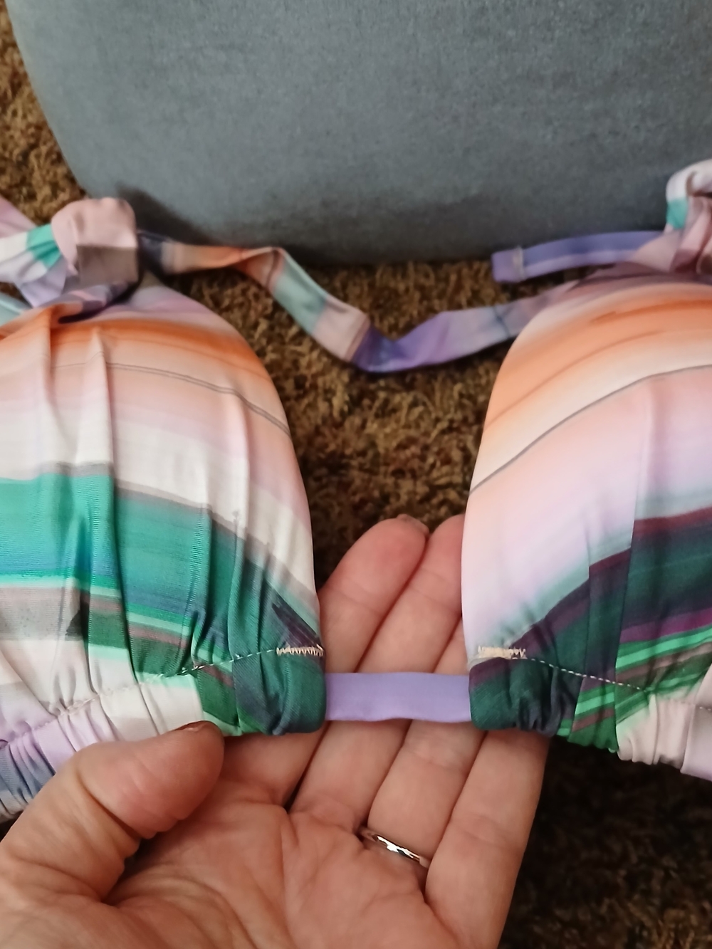 Striped Pastel Multicolor Bikini Set - Picture 5 of 5